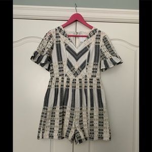 Anthropologie ett:twa Eyelet Striped Romper